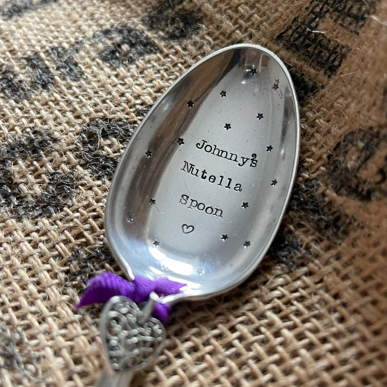 PERSONALISE Your Own Hand stamped Silver Plated Dessert Spoon