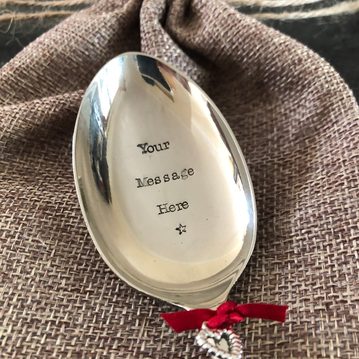 PERSONALISE Your Own Hand stamped Silver Plated Dessert Spoon