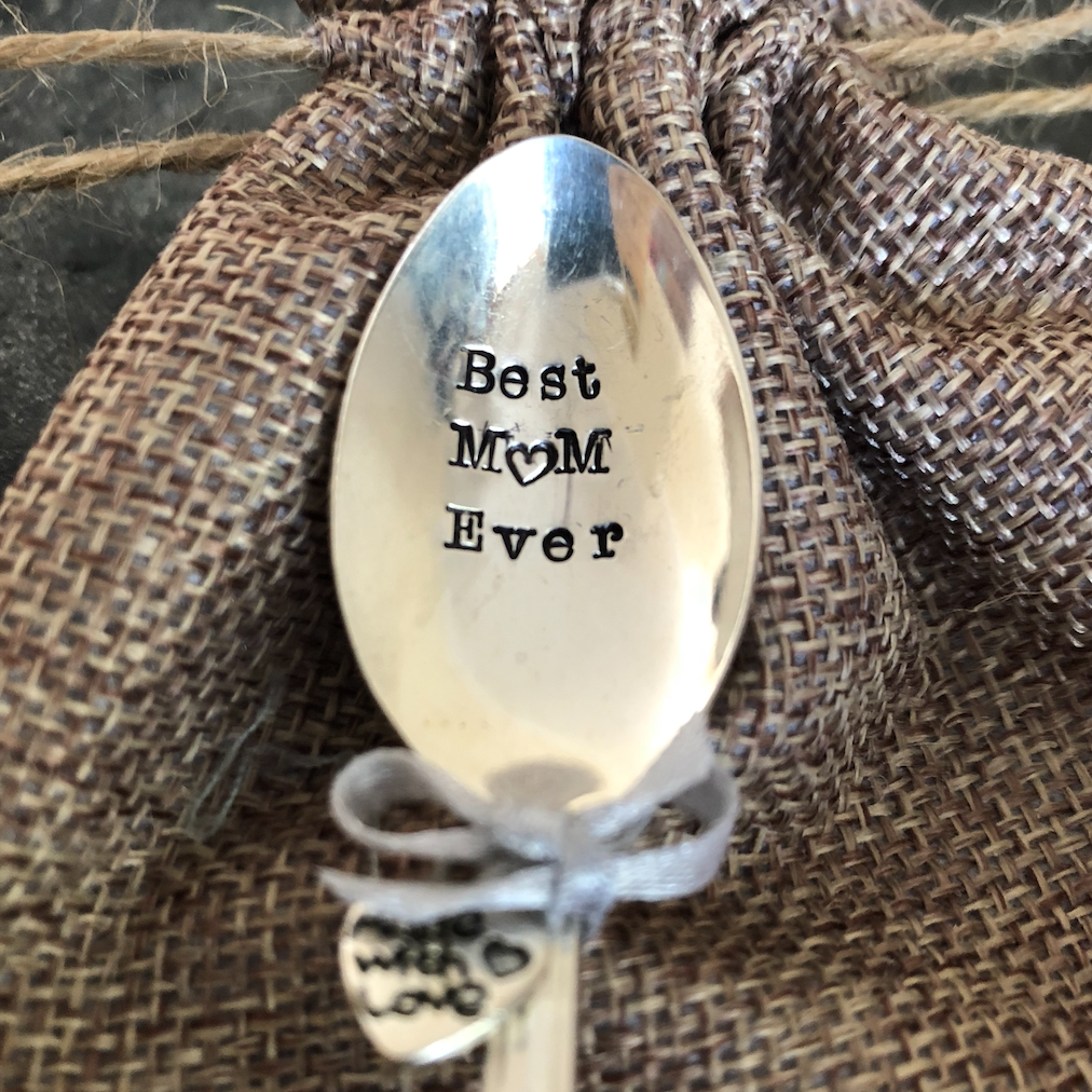 BEST MUM EVER Hand Stamped Vintage Silver Plated Teaspoon