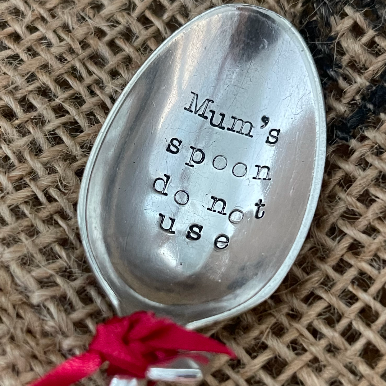 MUM'S SPOON DO NOT USE...Hand stamped vintage silver plated teaspoon