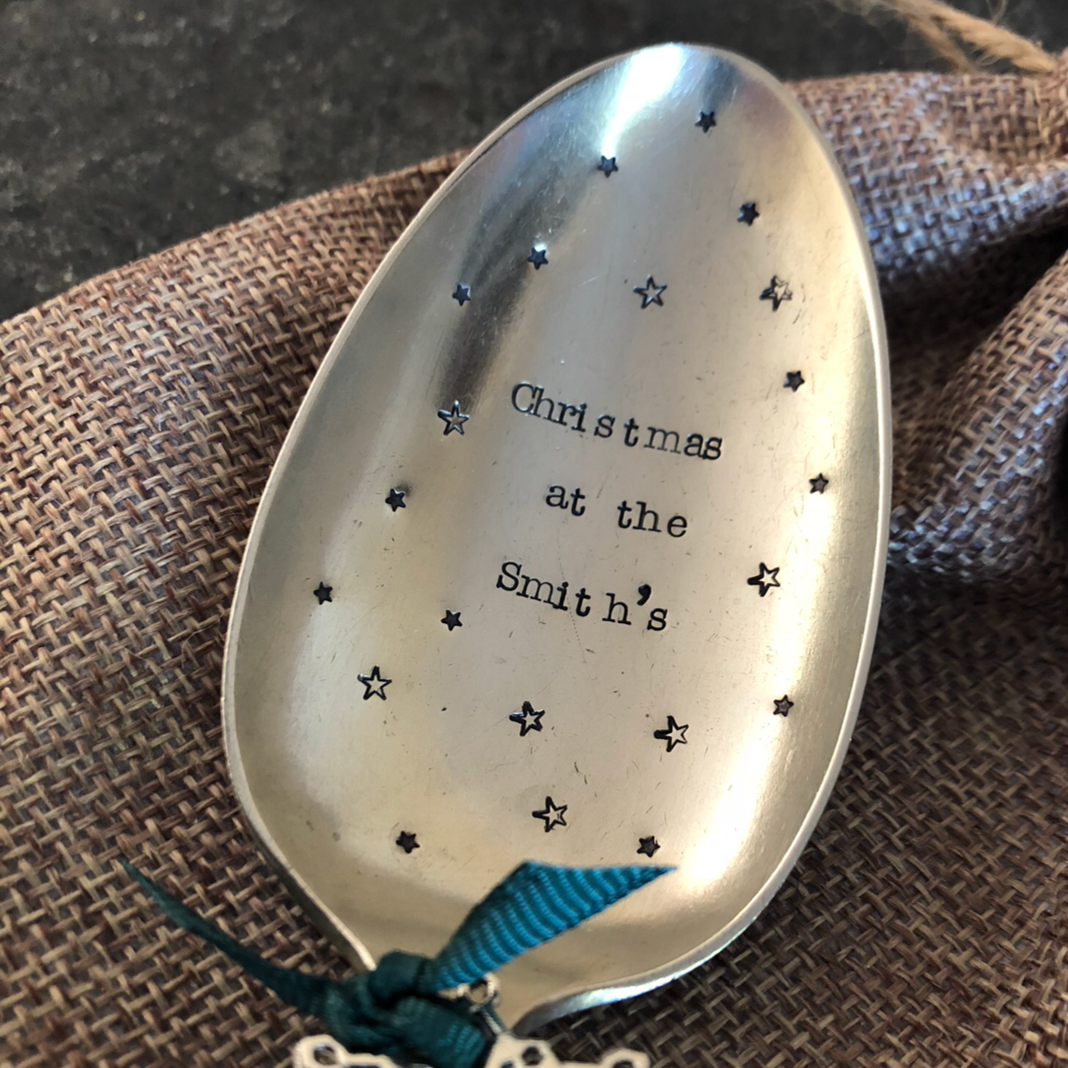 Personalise a FAMILY CHRISTMAS SERVING SPOON...Christmas at the ........Free P&P!