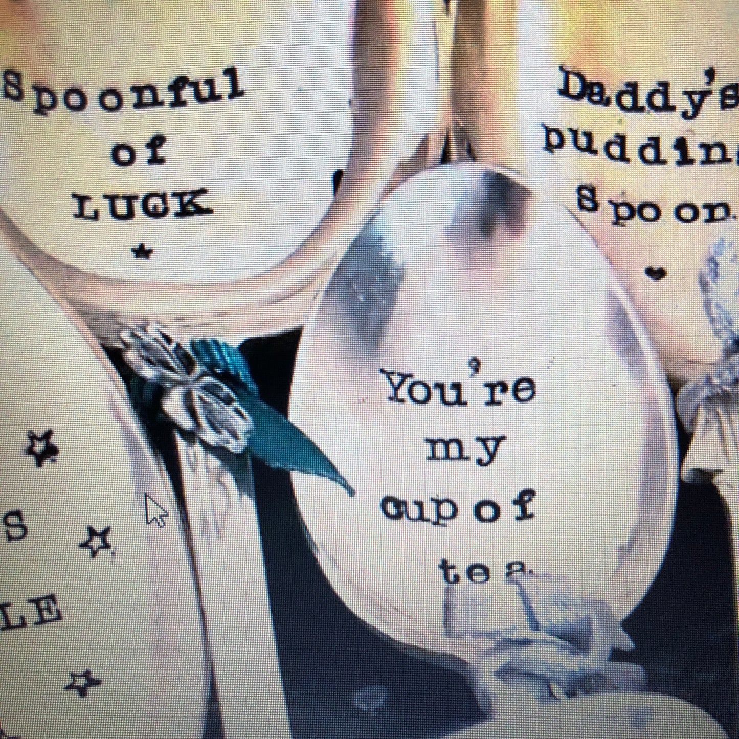 PERSONALISE Your Own  Hand stamped Silver Plated Dessert Spoon - FREE UK Shipping
