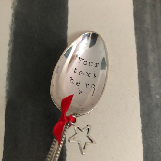 Personalise Your Own Hand Stamped Silver Plated Teaspoon - FREE UK Shipping